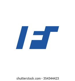 FT negative space letter logo blue