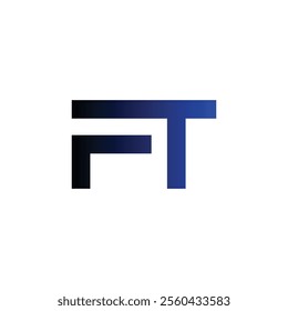FT Simple alphabet modern minimalist negative space font vector business logo design