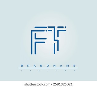 FT Technology Letter Logo Template. This tech letter logo is a graphic mark that uses letters to represent a technology company.