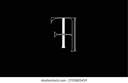 MONOGRAMA ABSTRACTAS DEL LOGOTIPO DE LA LETRA DE FT, TF