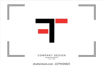Monograma de FT, TF, letras abstractas