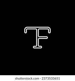 FT o TF ‍ diseño de letras abstractas. Espectacular negocio profesional impresionante marca artística empresa de diferentes colores ilustración logo.
