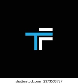 FT or TF ‍abstract letter design. Outstanding professional business awesome artistic branding company different colors illustration logo.