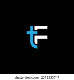 FT oder TF ‍ abstraktes Briefdesign. Hervorragendes professionelles Unternehmen fantastische künstlerische Branding-Unternehmen verschiedene Farben Illustration Logo.