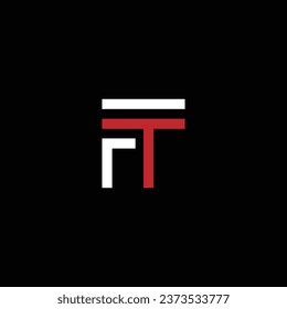 FT or TF ‍abstract letter design. Outstanding professional business awesome artistic branding company different colors illustration logo.