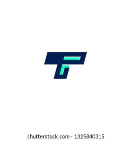 FT TF  letter geometric logo vector icon illustration