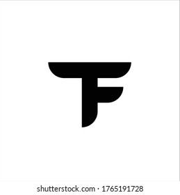 FT TF letter geometric logo vector icon illustration