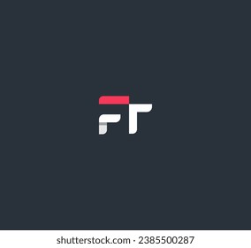 FT, TF letter logo design template elements. Modern abstract digital alphabet letter logo.
