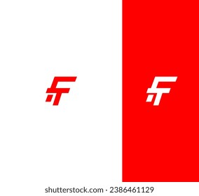 FT, TF letter logo design template elements. Modern abstract digital alphabet letter logo.