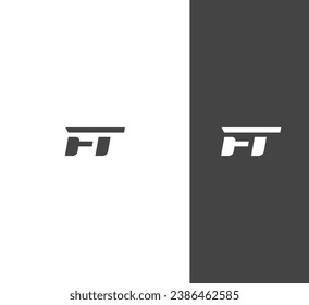 FT, TF letter logo design template elements. Modern abstract digital alphabet letter logo.