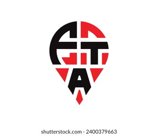 FTA letter location shape logo design