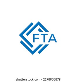 Diseño del logo de la carta de la FTA sobre fondo blanco. El concepto del logo de la carta de círculo creativa del ALC. Diseño de cartas de TLC.
