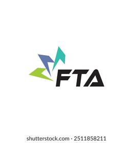 Projeto de logotipo de letra FTA em fundo branco. Criativo moderno design de logotipo de letra FTA. Design vetorial.
Letras FTA, modelo de vetor de logotipo FTA. 