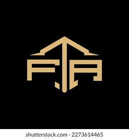 FTA Letter Logo Design Vector. FTA monogram polygon building shape cut Logo.