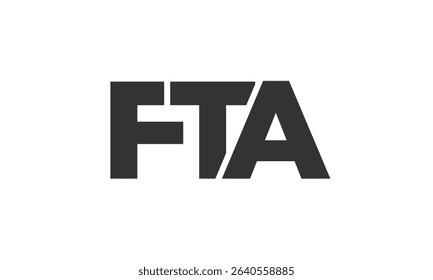 FTA logo design template with strong and modern bold text. Initial based vector logotype featuring simple and minimal typography. Trendy company identity ideal for businesses brand presence.