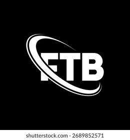 FTB-Logo. FTB-Schreiben. Logo-Design für FTB-Buchstaben. Initialen FTB-Logo mit Kreis und Großbuchstaben-Monogramm-Logo verbunden. FTB-Typografie für Technologie, Business und Immobilien Marke.