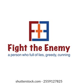 FTE logo illustration element design with the abbreviation fight the enemy. FTE logo illustration element design. Logo ideas with the letters F, T and E.