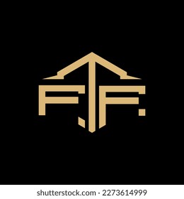 Vector de diseño de logotipo de carta FTF. Logotipo de corte en forma de polígono monocasco FTF.