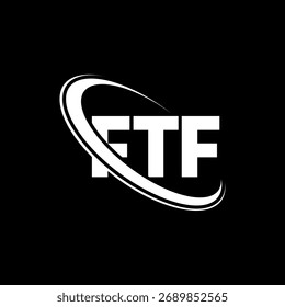 FTF-Logo. FTF-Brief. Logo-Design für FTF-Buchstaben. Initialen FTF-Logo mit Kreis und Großbuchstaben-Monogramm-Logo verbunden. FTF-Typografie für Technologie, Business und Immobilien Marke.
