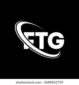 FTG-Logo. FTG-Schreiben. Logo-Design für FTG-Buchstaben. Initialen FTG-Logo mit Kreis und Großbuchstaben-Monogramm-Logo verbunden. FTG-Typografie für Technologie, Business und Immobilien Marke.