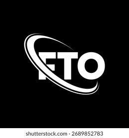 FTO-Logo. FTO-Brief. Logo-Design für FTO-Buchstaben. Initialen FTO Logo mit Kreis und Großbuchstaben Monogramm Logo verbunden. FTO-Typografie für Technologie, Business und Immobilien Marke.