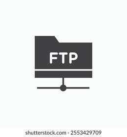 FTP black solid vecor icon