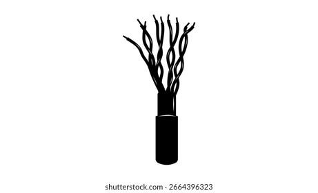 FTP Cat5e Outdoor Cable,black isolated silhouette