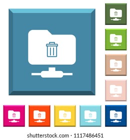 FTP delete white icons on edged square buttons in various trendy colors