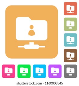FTP directory owner flat icons on rounded square vivid color backgrounds.