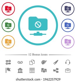Los iconos de color plano deshabilitados por FTP en contornos de forma circular. 12 íconos adicionales incluidos.
