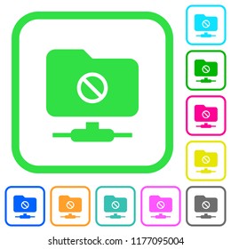 FTP disabled vivid colored flat icons in curved borders on white background