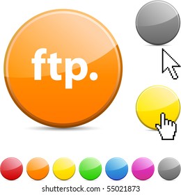FTP glossy vibrant round icon.