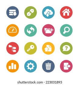 FTP & Hosting Icons // Fresh Colors Series ++ Icons and buttons in different layers, easy to change colors ++