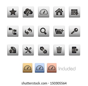 FTP & Hosting Icons // Metallic Series - It includes 4 color versions for each icon in different layers. 