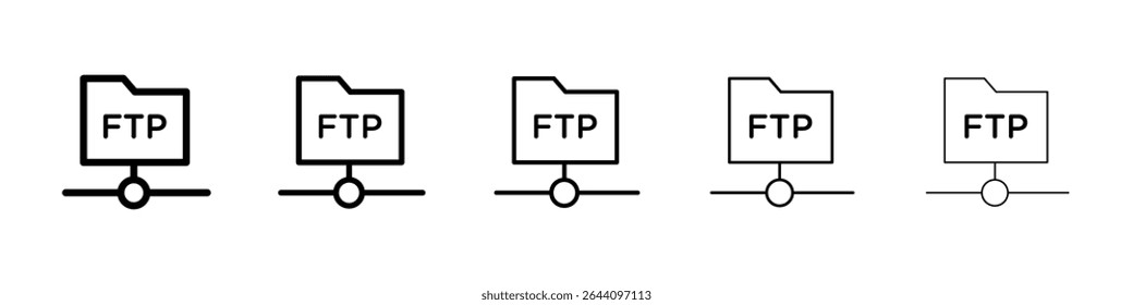 Concepto de icono de FTP. Diseño gráfico, logotipo, Web, interfaz de usuario.