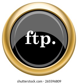 ftp. icon. Internet button on white  background. EPS10 Vector. 
