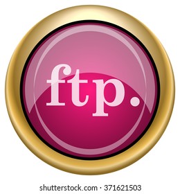 ftp. icon. Internet button on white background. EPS10 vector.