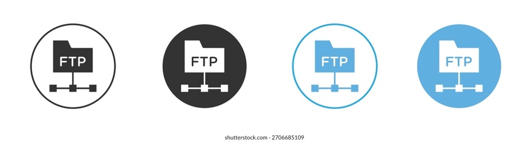 Conjunto de diseño de Plantilla de logotipo de icono de FTP