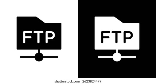 Ícone de FTP para design de interface do usuário do aplicativo móvel da Web de logotipo.