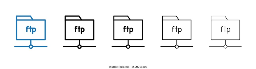 FTP icon Outline vector logo for web ui