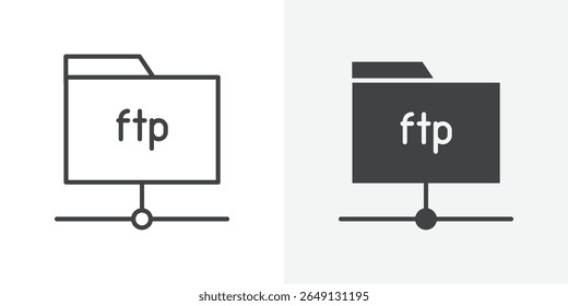 FTP icon Outline vector sign