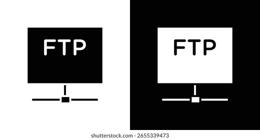 COLECCIÓN de símbolo de icono de FTP. Vector plano ilustración de stock.