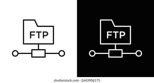 Concepto de símbolo de icono FTP para Diseño gráfico, Sitio web, interfaz de usuario. EPS