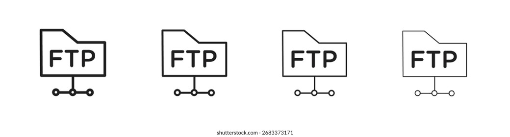 Ícone FTP gráficos vetoriais. ícones vetoriais em preto