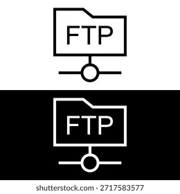 Icono de FTP en Vector sobre fondo blanco