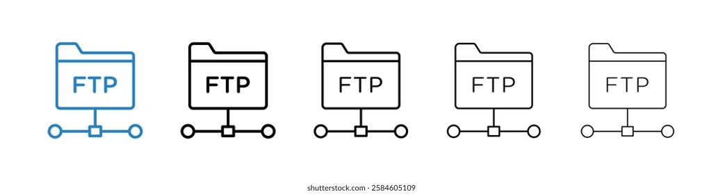 FTP icons in five different stroke sizes