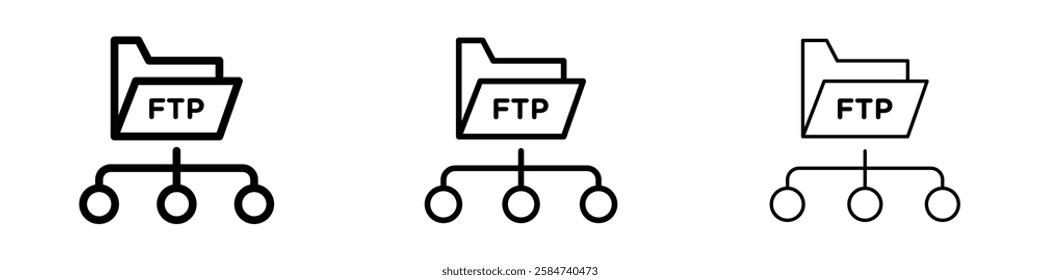 FTP icons in three different stroke lines