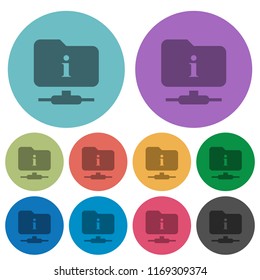 FTP information darker flat icons on color round background