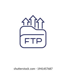 ftp line icon, upload to server