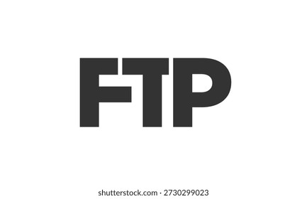 Modelo de design de logotipo FTP com texto forte e moderno. Logotipo vetorial baseado inicial com tipografia simples e mínima. Identidade da empresa na moda ideal para presença de marca de negócios.